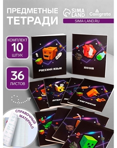 Набор предметных тетрадей А5, 36 листов Сalligrata «Пиксели», 10 предметов Calligrata