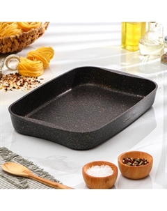 Противень Granit Ultra, 36,5×26×5,5 см, антипригарное покрытие, цвет чёрный Kukmara
