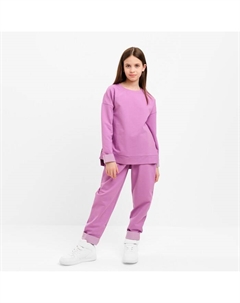 Костюм детский (свитшот, брюки) цвет лавандовый, рост 140 см Minaku