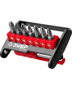 Набор бит 26089-H8, CrV, PH1-2-3, PZ1-2-3×25 мм, адаптер, 7 шт. Зубр