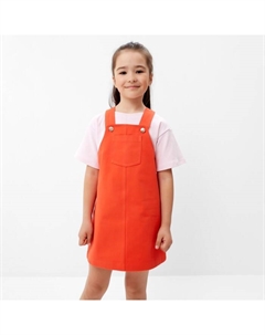 Сарафан джинсовый, размер 32 (110-116 см), оранжевый Kaftan