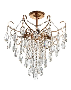 Люстра с хрусталём 15506/4FGD WT, 4х60Вт, E27, 50х52х52 см, цвет золотой Экономсвет