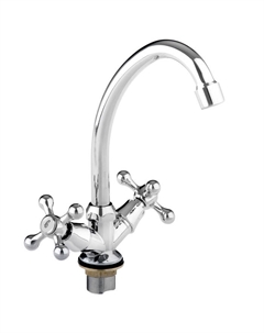 Смеситель для кухни Accoona A4676, двухвентильный, хром