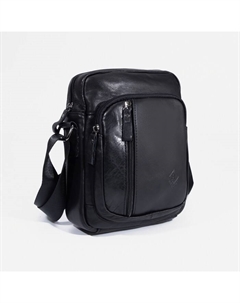 Сумка кросс-боди мужская на молнии, наружный карман, 21×8×25 см, чёрная Fidelio largo
