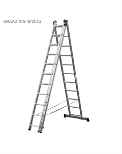 Лестница «» 38833-11, трехсекционная, со стабилизатором, 11 ступеней Сибин