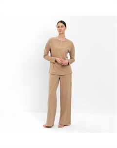 Пижама женская (джемпер, брюки) : Home collection цвет бежевый, р-р 48 Minaku