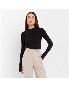 Лонгслив с декоративным швом женский, размер 42, чёрный Mist