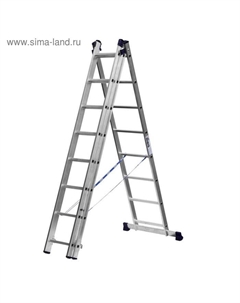 Лестница «» 38833-08, трехсекционная, со стабилизатором, 8 ступеней Сибин