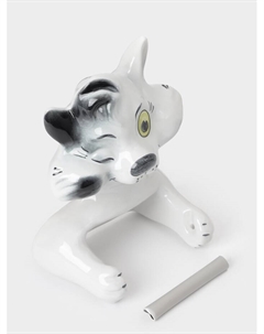 Держатель для туалетной бумаги «Кот — хулиган», 19×11×28 см, фарфор, белый Хорошие сувениры