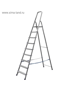 Стремянка «» 38801-9, алюминиевая, 187 см, 9 ступеней Сибин