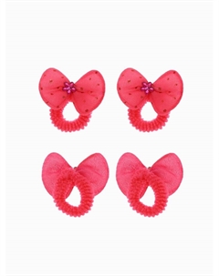 Набор детских украшений «Сердце», 5 предметов: 2 резинки, клипсы, кулон, кольцо, малиновый Выбражулька