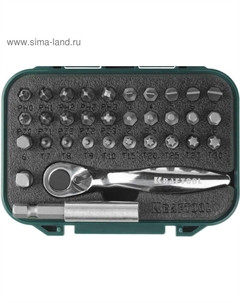 Набор бит 26157-H33, мини трещотка, 1/4", 33 предмета Kraftool