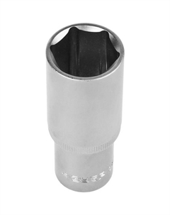 Головка торцевая 27726-22, удлиненная, CrV, FLANK, хроматированная, 1/2", 22 мм Зубр