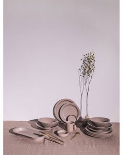 Кружки Jarwah Lausanne, 240 мл 7.8×8 см, набор 2 шт., фарфор, бежевые Magistro