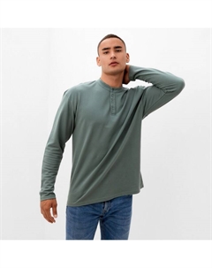 Футболка с дл. рукавом мужская цвет хаки, р-р 48 Minaku