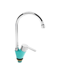 Смеситель для кухни Accoona A4467M, однорычажный, с гайкой, силумин, бирюза