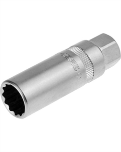 Головка торцевая 27729-14, свечная с резиновой вставкой, CrV, 12-гранная, 3/8", 14 мм Зубр