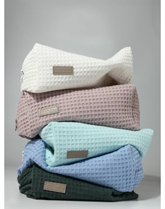 Косметичка женская на молнии, объёмная, большая, мягкая, голубая Textura