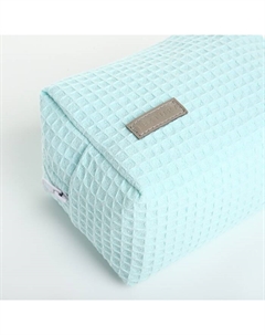 Косметичка женская на молнии, объёмная, средний размер, мягкая, бирюзовая Textura