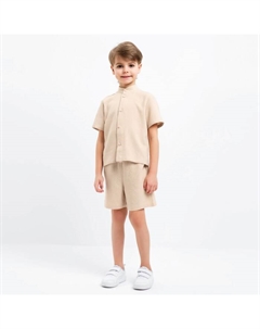 Комплект для мальчика (рубашка, шорты), бежевый, рост 104 см Minaku