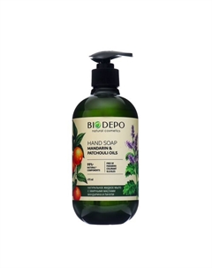 Жидкое мыло для рук натуральное с с эфирными маслами мандарина и пачули, 475 мл Biodepo