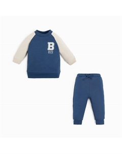 Костюм: толстовка и брюки Street style, рост 86-92 см, синий Крошка я