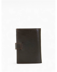 Обложка для документов 3 в 1,, на кнопке: для автодокументов, паспорта и купюр, коричневая Textura