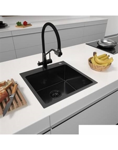 Кухонная мойка Eco AR 500*500 Black PVD Nano Decor Volcanic Rock Arfeka