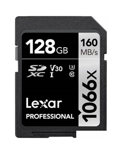 Карта памяти Professional 1066x SDXC LSD1066128G-BNNNG 128GB Lexar