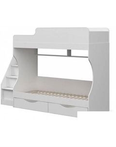 Двухъярусная кровать Капризун 6 с ящиками Р443 (белый) Можга