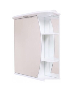 Мебель для ванных комнат Шкаф с зеркалом Луна 60.01 левый (белый) [206013] Onika