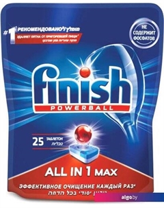 Таблетки для посудомоечной машины All in 1 Max бесфосфатные (25 шт) Finish