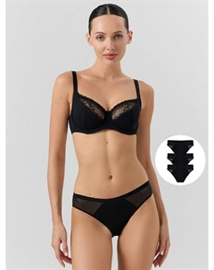 Трусы женские мультипак (3 шт.) в черном цвете Mark formelle