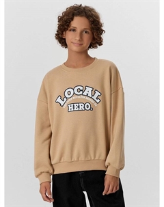 Свитшот для мальчиков бежевый с надписью local hero Mark formelle