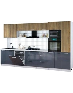 Кухонный гарнитур Интерлиния Мила Gloss 3.6-ПМ1