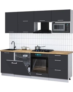 Кухонный гарнитур Интерлиния Мила Gloss 2.3-ПМ2