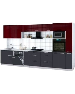 Кухонный гарнитур Интерлиния Мила Gloss 3.8-ПМ1