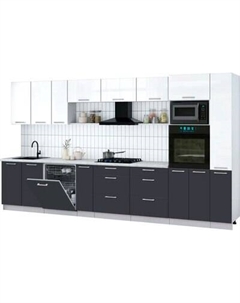 Кухонный гарнитур Интерлиния Мила Gloss 3.8-ПМ1