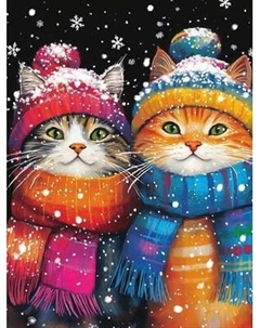 Набор алмазной вышивки Феникс+ Снежные коты / 70854 Feniks