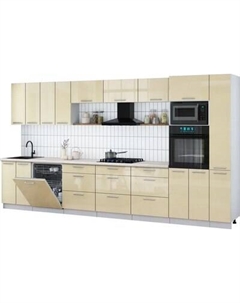 Кухонный гарнитур Интерлиния Мила Gloss 3.9-ПМ1