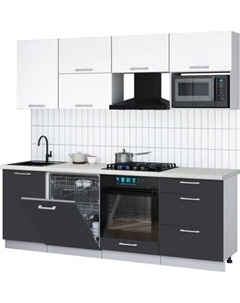 Кухонный гарнитур Интерлиния Мила Gloss 2.3-ПМ2