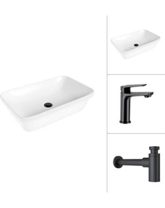 Умывальник со смесителем Lauter 21370 + Sky 21СК533BS с сифоном 21635B