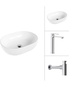 Умывальник со смесителем Lauter 21836A + Moon 21СK81691C с сифоном 21635CH