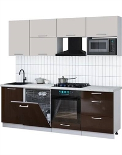 Кухонный гарнитур Интерлиния Мила Gloss 2.3-ПМ2