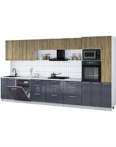Кухонный гарнитур Интерлиния Мила Gloss 3.9-ПМ1