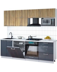 Кухонный гарнитур Интерлиния Мила Gloss 2.4-ПМ2