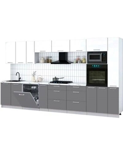 Кухонный гарнитур Интерлиния Мила Gloss 3.8-ПМ1