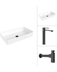 Умывальник со смесителем Lauter 21487-60 + Moon 21СК8691BS с сифоном 21635B