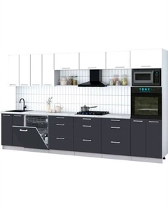 Кухонный гарнитур Интерлиния Мила Gloss 3.6-ПМ1-2