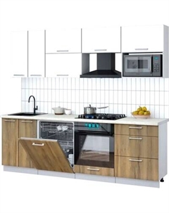 Кухонный гарнитур Интерлиния Мила Gloss 2.4-ПМ2